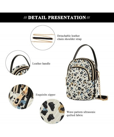 Abstract Flowers Cartoon Mini Bag with Strap PU Leather Quilted Designers Wallet Bags over Shoulder Handbags Abstract Flowers...