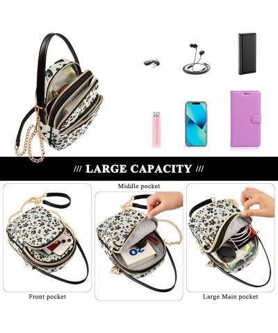 Abstract Flowers Cartoon Mini Bag with Strap PU Leather Quilted Designers Wallet Bags over Shoulder Handbags Abstract Flowers...