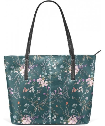 Handbags for Women Tote Bags with 11.08"(L) x 3.54"(W) x 11.02"(W) - Pink Beautiful Flowers Pink Flowers Blue $21.92 Totes