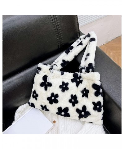 Ladies Underarm Plush Bag, Women's Flower Plush Underarm Shoulder Bag, Fluffy Bag Tote for dating shopping/215 A02 $24.98 Totes