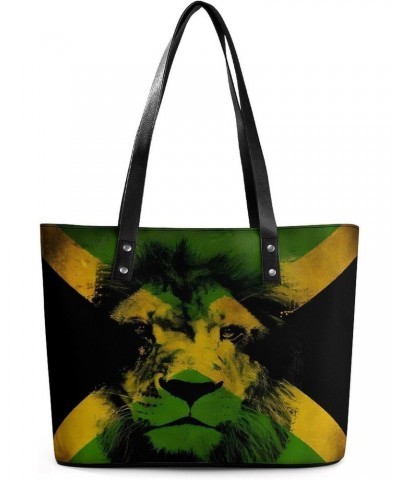 Rastafari Reggae Jamaica Fla Women Tote Bags Top Handle Satchel Handbags Faux Leather Tassel Shoulder Purse $18.62 Totes