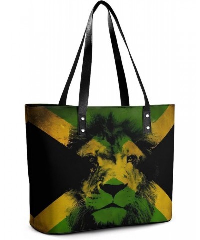 Rastafari Reggae Jamaica Fla Women Tote Bags Top Handle Satchel Handbags Faux Leather Tassel Shoulder Purse $18.62 Totes