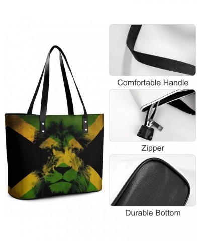 Rastafari Reggae Jamaica Fla Women Tote Bags Top Handle Satchel Handbags Faux Leather Tassel Shoulder Purse $18.62 Totes