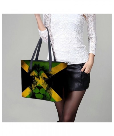 Rastafari Reggae Jamaica Fla Women Tote Bags Top Handle Satchel Handbags Faux Leather Tassel Shoulder Purse $18.62 Totes