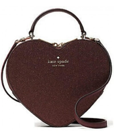 Love Shack Heart Crossbody Shoulder Handled Bag (Deep Nova Burgundy) $141.75 Crossbody Bags