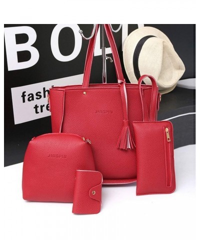 Bag Messenger Fashion Wallet bag Four Piece Bag 2019 Shoulder Handbag Woman Bag Large Utility Tote (Dark Gray-B, One Size) Re...