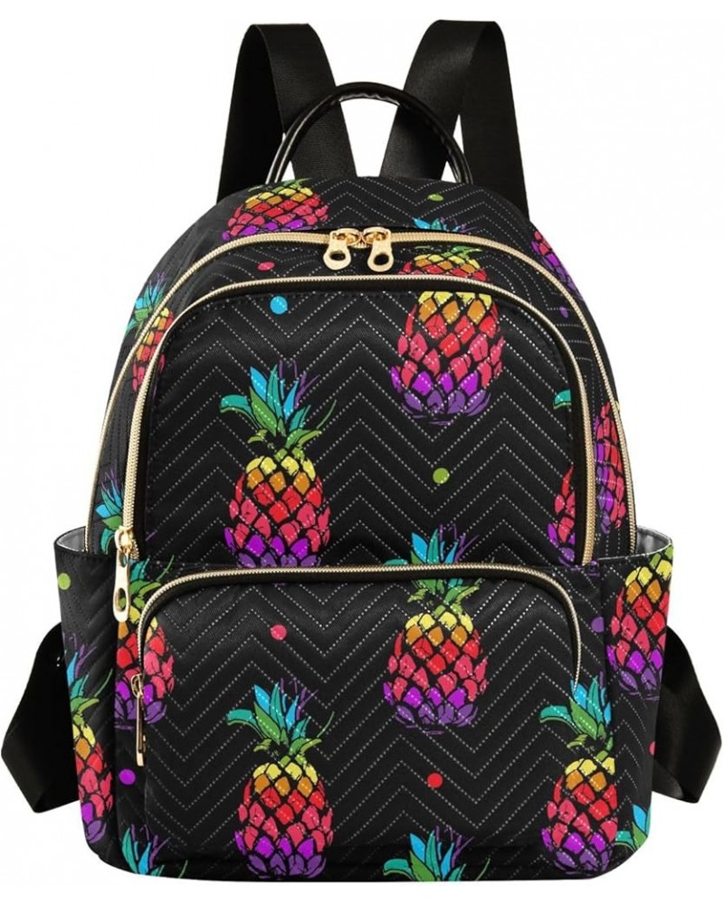 Travel Backpack Purse for Women Fashion Anti-theft Work Casual Rainbow Pineapple Polka Dot Daypack Shoulder Bag Medium Size M...