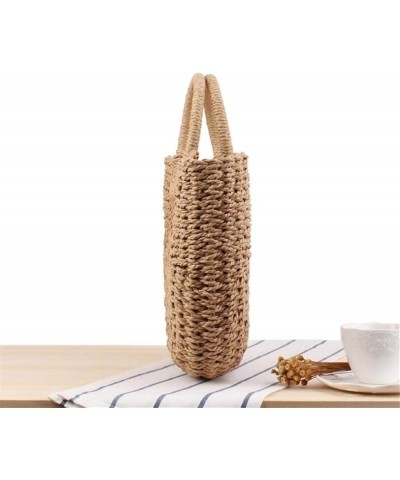 Fashion Womens Summer Hand-woven Straw Bags Casual Solid Color Handbags Vacation Beach Tote Bags Large Brown $20.90 Totes