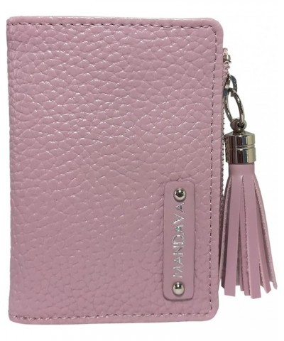 Women's Small Bifold PU Leather Wallet with Tussle | Ladies Slim Compact Card Holder Organizer Coin Purse (White) Mauve $9.40...