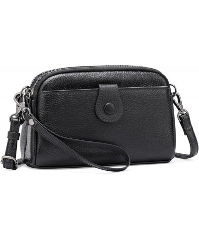 Crossbody Bags for Women Small Genuine Leather Shoulder Purse Cross Body Bag with Wristlet Top Zipper Black $11.96 Crossbody ...