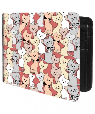 Unique Desige Pattern - Cute Cats Wallpaper, Slim Front Pocket Wallet Billfold RFID Blocking $9.38 Wallets