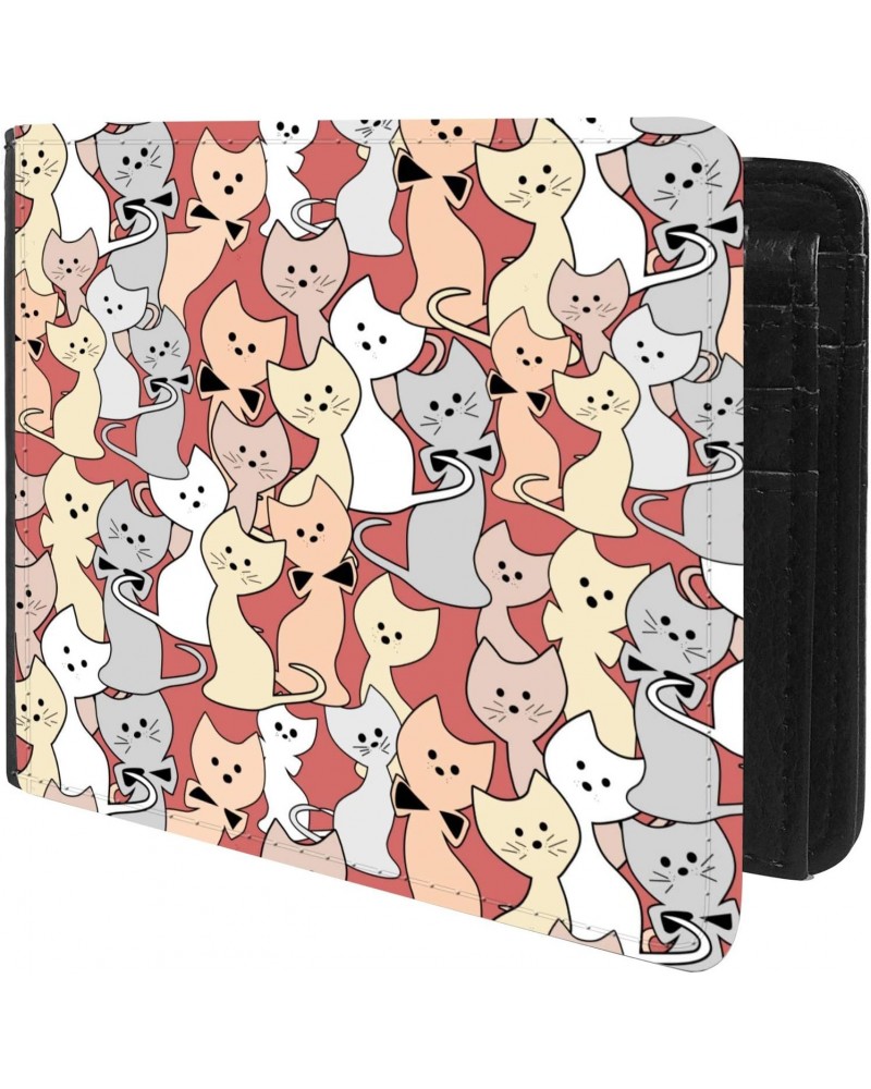 Unique Desige Pattern - Cute Cats Wallpaper, Slim Front Pocket Wallet Billfold RFID Blocking $9.38 Wallets