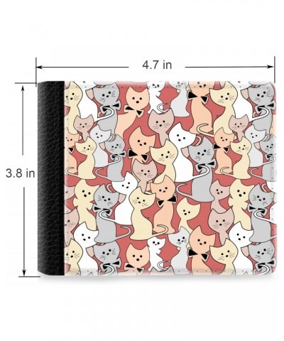 Unique Desige Pattern - Cute Cats Wallpaper, Slim Front Pocket Wallet Billfold RFID Blocking $9.38 Wallets