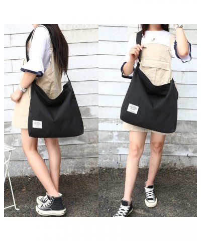 Fashion nylon shoulder bag casual canvas diagonal bag small clear girl travel bag (I-Yellow) One Size I-black $9.00 Shoulder ...