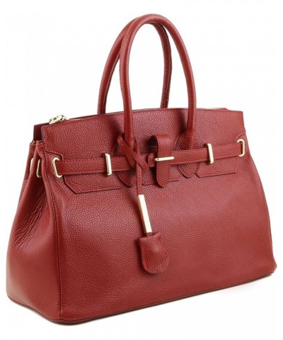 TLBag Leather handbag with golden hardware Cognac $58.24 Shoulder Bags