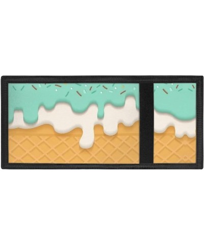 Tri-flod Wallet with Cherry Print Multi-Card Holder with ID Window Women/Girls 's Wallet Elegant Clips 3D Ice Cream $9.35 Wal...