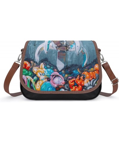 Leather Hobo Bags Women's Crossbody Shoulder Bag Classic City Top Handle Satchels Colorful Cartoon Chick Color1 $24.50 Hobo Bags