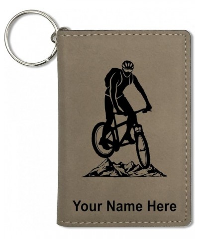 ID Holder Wallet, Mountain Bike, Personalized Engraving Included (Black with Silver) Light Brown $15.11 Wallets