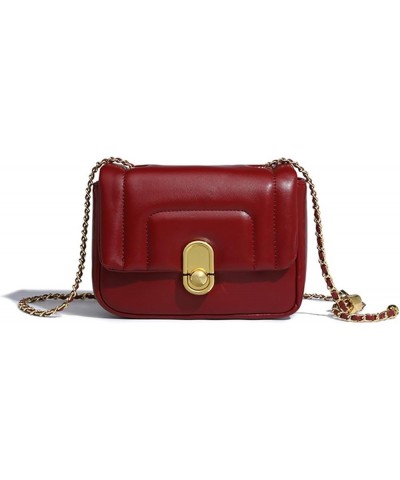 Red Embroidery Chain Small Square Bag Ladies Vintage Shoulder Crossbody Handbag Tote 1 $26.81 Totes