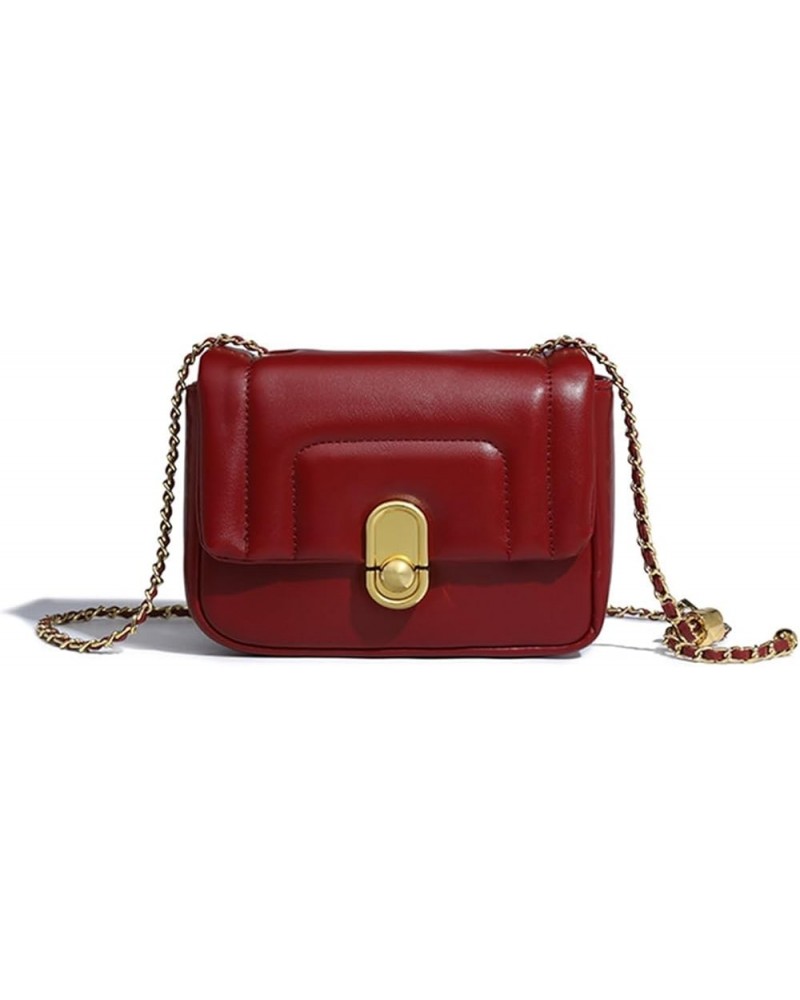 Red Embroidery Chain Small Square Bag Ladies Vintage Shoulder Crossbody Handbag Tote 1 $26.81 Totes