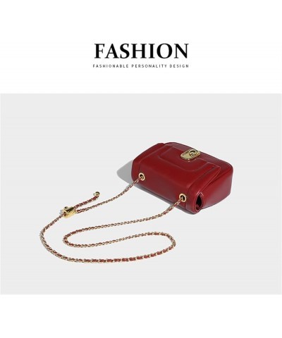 Red Embroidery Chain Small Square Bag Ladies Vintage Shoulder Crossbody Handbag Tote 1 $26.81 Totes