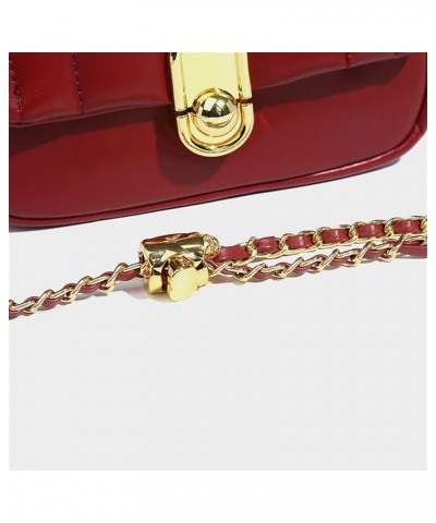 Red Embroidery Chain Small Square Bag Ladies Vintage Shoulder Crossbody Handbag Tote 1 $26.81 Totes