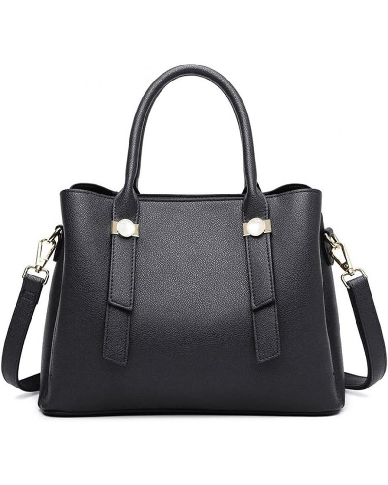 Women Elegant Satchel Handbag Top Handle Crossbody Bag Large Vegan Leather Shoulder Bag Tote Purse for Ladies Black $25.42 Totes