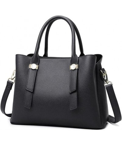 Women Elegant Satchel Handbag Top Handle Crossbody Bag Large Vegan Leather Shoulder Bag Tote Purse for Ladies Black $25.42 Totes