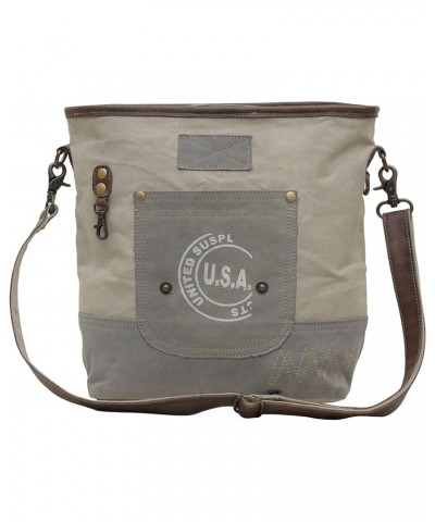 Western Leather Shoulder Bag for Women - Upcycled Canvas Crossbody Smart Rule $26.88 Shoulder Bags