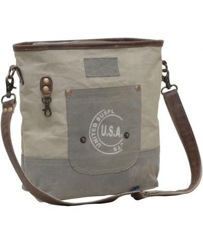 Western Leather Shoulder Bag for Women - Upcycled Canvas Crossbody Smart Rule $26.88 Shoulder Bags