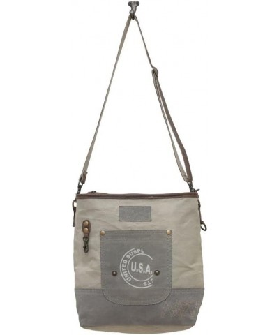 Western Leather Shoulder Bag for Women - Upcycled Canvas Crossbody Smart Rule $26.88 Shoulder Bags