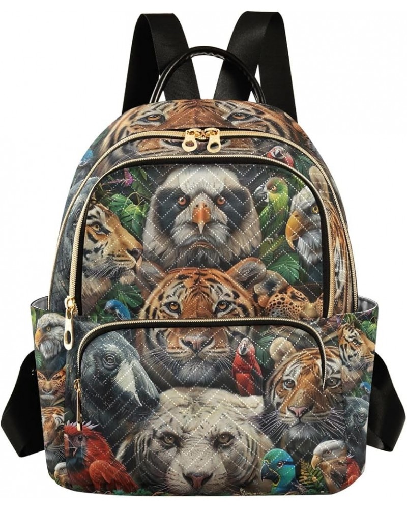 Dog Driving Car Funny Womens Backpack Purses Quilted Small Travel Purse Set of Animals Small $19.10 Backpacks