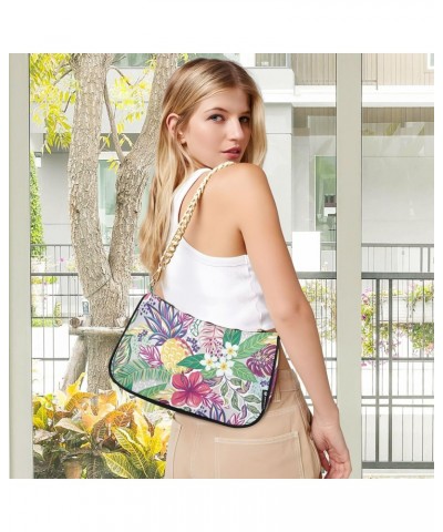 Flowers and Tropical Foliage Shoulder Bags for Women, Mini Purse Small Shoulder Purses for Women Handbags Clutch Purse Trendy...