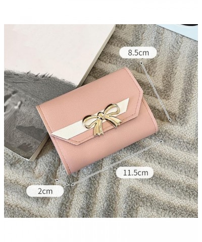 Fashion ID Short Wallet Hit Color Women Bow Tie Hasp Purse Multiple Card Slots Clutch Bag Phone Bag (Grey, One Size) Red One ...