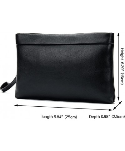 Leather Business Envelope Men's Clutch Purse Handy Bag Large Sizes Men Wrist Wallets Sac (Color : Black, Size : 16 * 2.5 * 25...