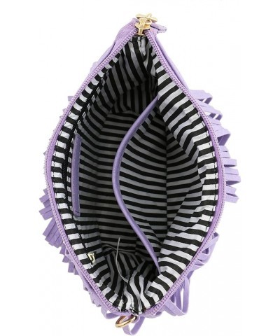 Small Fringe Crossbody Bag with Wrist Strap Lavender $11.50 Crossbody Bags