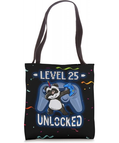 Level 25 Unlocked - Dabbing Pandicorn Gamer 25th Birthday Tote Bag $10.27 Totes