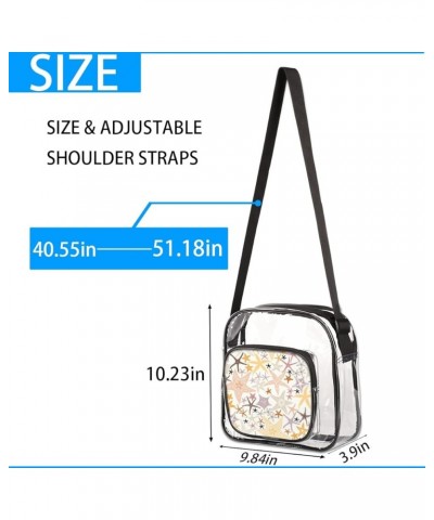 Space Planet Astronaut Clear Crossbody Bag Clear Messenger Bag Shoulder Bags Clear Purse Stadium Approved Summer Beach Colorf...