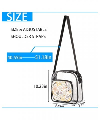 Space Planet Astronaut Clear Crossbody Bag Clear Messenger Bag Shoulder Bags Clear Purse Stadium Approved Summer Beach Colorf...