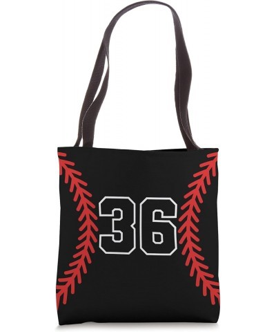 Number 36 Favorite Lucky Number Baseball Softball Black Red Tote Bag $10.94 Totes