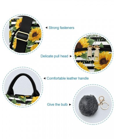 Stripe Sunflowers Florals Womens Backpack Purse Anti Theft Travel Shoulder Bag Casual Daypack Backpack for Ladies Work Travel...