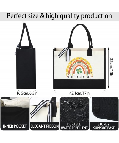 2 Pcs Teacher Appreciation Gifts Women Canvas Tote Bag Graduation Teacher Gifts(Best Teacher) Thank You $14.74 Totes