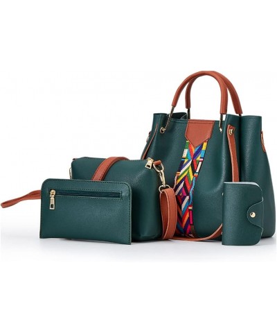 Womens Purse Sets 4pcs Top-Handle Shoulder Bag Fashion Tote Handbag Work Satchel Green $20.71 Totes