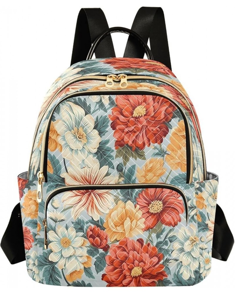 Fashion Backpack Mini Backpack Purse Casual Daily Backpack Red Orange White Flower for Travel for College Work Small $22.41 B...