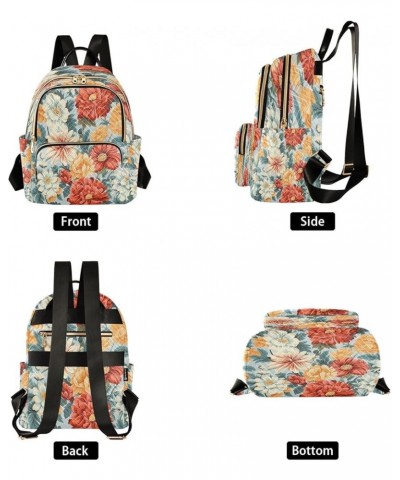 Fashion Backpack Mini Backpack Purse Casual Daily Backpack Red Orange White Flower for Travel for College Work Small $22.41 B...