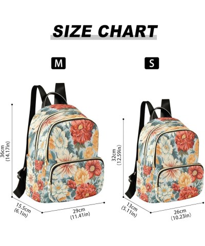 Fashion Backpack Mini Backpack Purse Casual Daily Backpack Red Orange White Flower for Travel for College Work Small $22.41 B...