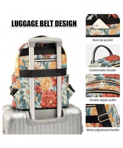 Fashion Backpack Mini Backpack Purse Casual Daily Backpack Red Orange White Flower for Travel for College Work Small $22.41 B...