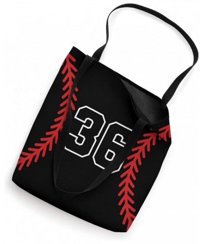 Number 36 Favorite Lucky Number Baseball Softball Black Red Tote Bag $10.94 Totes