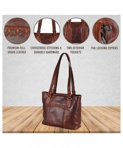 Concealed Carry Peyton Leather Tote Dark Mahogany $85.48 Totes