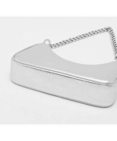 Shoulder Bag for Women Small Shoulder Purse Clutch Handbag Under the Arm Bag with Zipper Closure and Adjustable Strap Silver ...